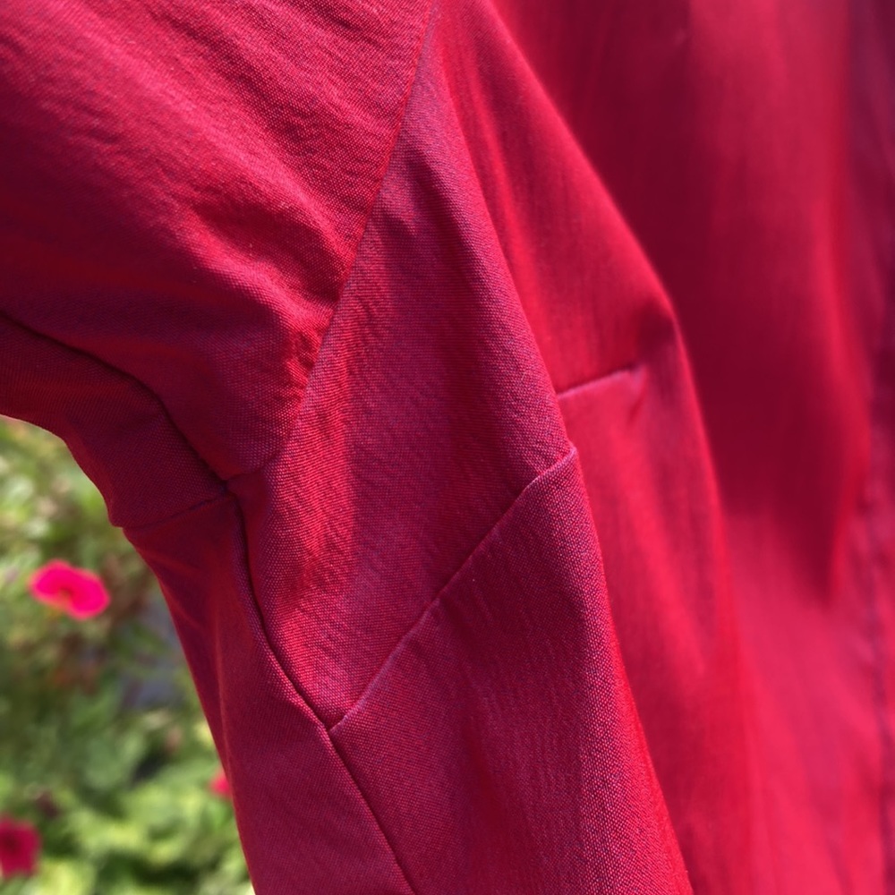 Express Stretch - 13/14 Red Button Up Short Sleev… - image 4